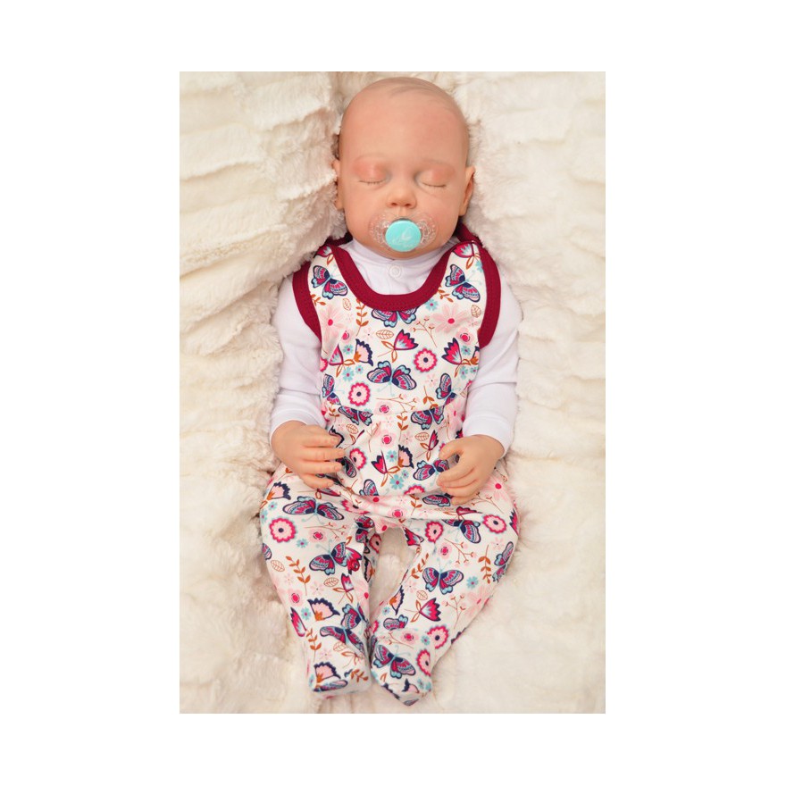 ŚPIOSZKI ŚPIOCHY rozpinane w kroku, bordowe w motyle wzór 367bor