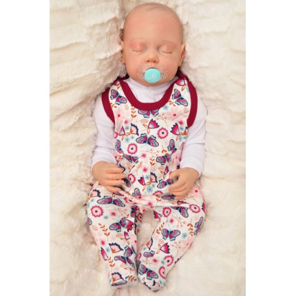 ŚPIOCHY rozpinane w kroku bordowe w motyle 367bor WCZEŚNIAK