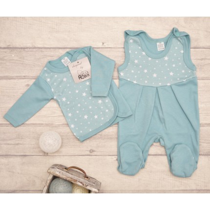 Wyprawka dla wcześniaka koszulka śpiochy iceberg w gwiazdki wz. 219i