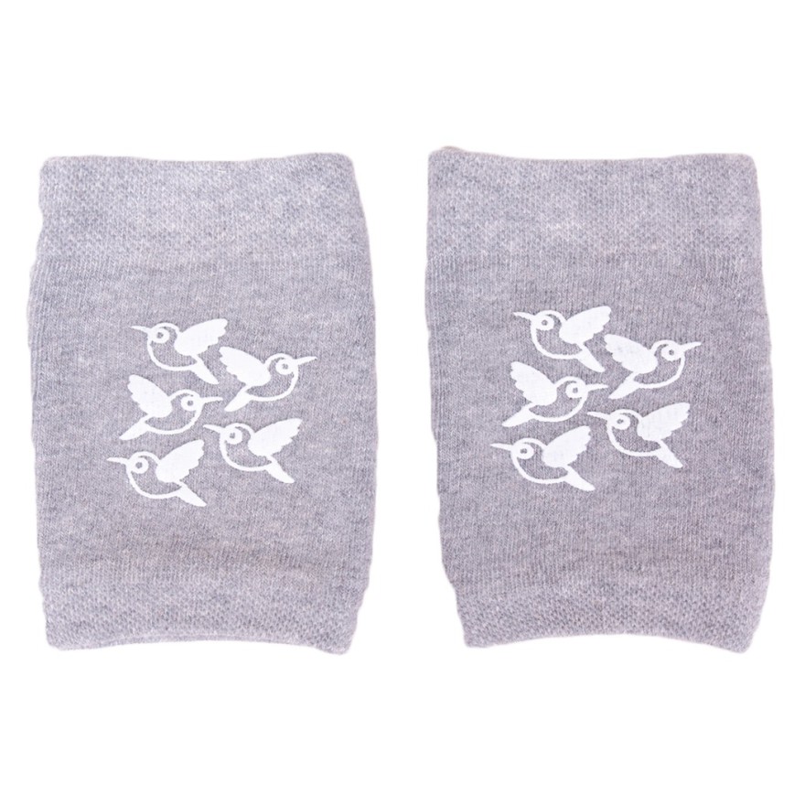 Szare NAKOLANNIKI z ABS w ptaszki DO RACZKOWANIA rozmiar uniwersalny