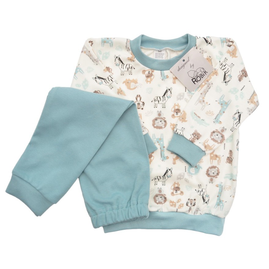 Iceberg PIŻAMA w zoo zwierzęta piżamka długi rękaw wzór 370i