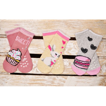 3 pary SKARPETKI bawełniane CIACHO skarpety dziewczęce z ABS