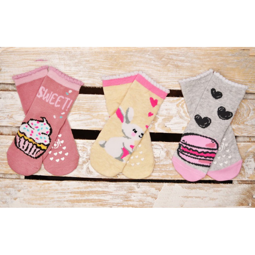 3 pary SKARPETKI bawełniane CIACHO skarpety dziewczęce z ABS