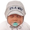 Szara CZAPKA It's a boy czapeczka wiosna jesień wyprzedaż