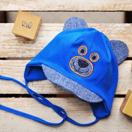 Niebieska jeans CZAPKA MIŚ czapeczka wiosna jesień wyprzedaż