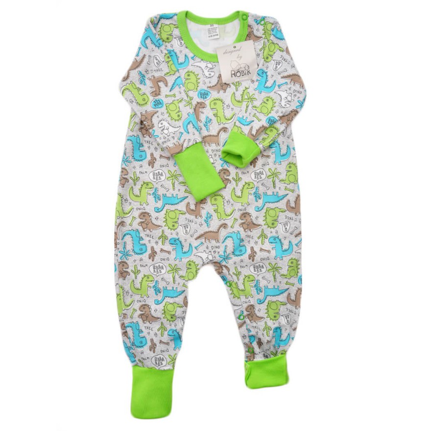 Pajac bez stópek RAMPERS trawiasty w dinozaury pajacyk rosnący wz. 371tr