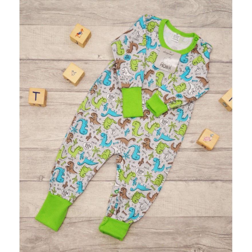 Pajac bez stópek RAMPERS trawiasty w dinozaury pajacyk rosnący wz. 371tr