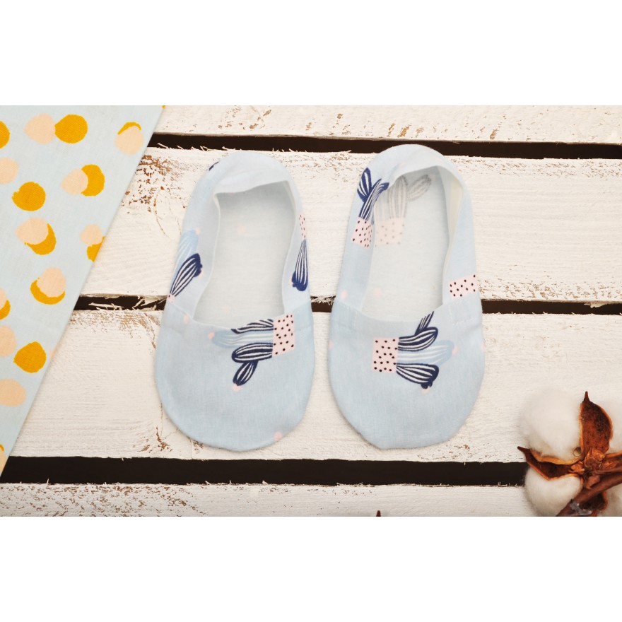 SKARPETY STOPKI SKARPETKI niebieskie wzór kaktusy