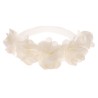 OPASKA ANIKA z tiulowymi kwiatami biała opaska z gumką 0-9msc CHRZEST