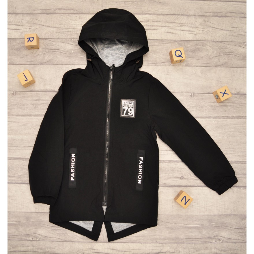 Kurtka WIATRÓWKA przeciwdeszczowa z kapturem wiosna jesień SNOW FASHION czarna