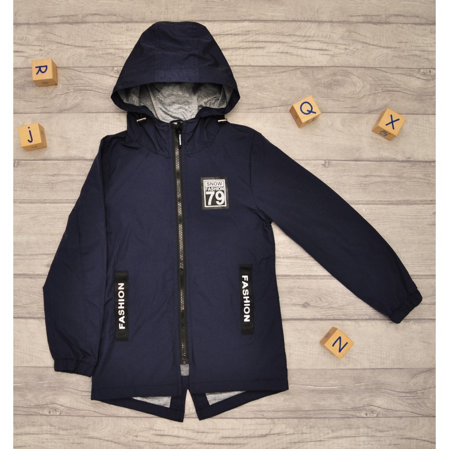 Kurtka WIATRÓWKA przeciwdeszczowa z kapturem wiosna jesień SNOW FASHION granatowa