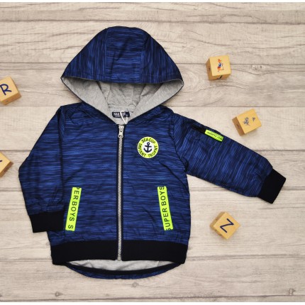 Kurtka WIATRÓWKA przeciwdeszczowa z kapturem wiosna jesień SEACUP granatowa szara podszewka neon