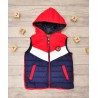 Czerwono- granatowa KAMIZELKA bezrękawnik pikowany chłopięcy