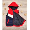 Czerwono- granatowa KAMIZELKA bezrękawnik pikowany chłopięcy