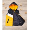 Musztardowo- granatowa KAMIZELKA bezrękawnik pikowany chłopięcy