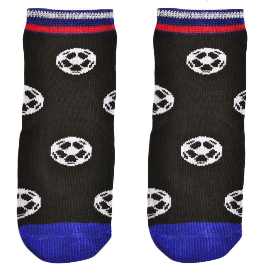 SKARPETKI bawełniane ABS skarpety chłopięce piłka nożna wzór piłki na czarnym