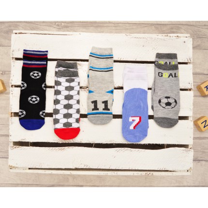 SKARPETKI bawełniane ABS skarpety chłopięce piłka nożna wzór goal!