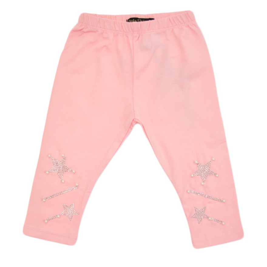 Różowe LEGGINSY za kolano getry w ozdobne gwiazdki dżety