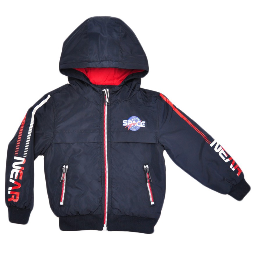 Kurtka BOMBERKA przeciwdeszczowa z kapturem wiosna jesień SPACE granat czerwień