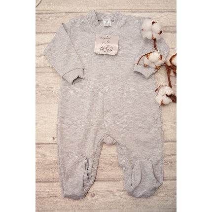 Gładki szary Pajac pajacyk bawełniany WCZEŚNIAK