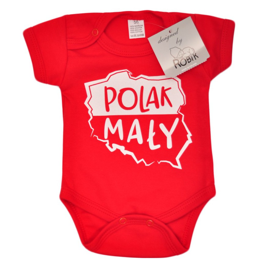 BODY czerwone POLAK MAŁY krótki rękaw, bodziaki patriotyczne