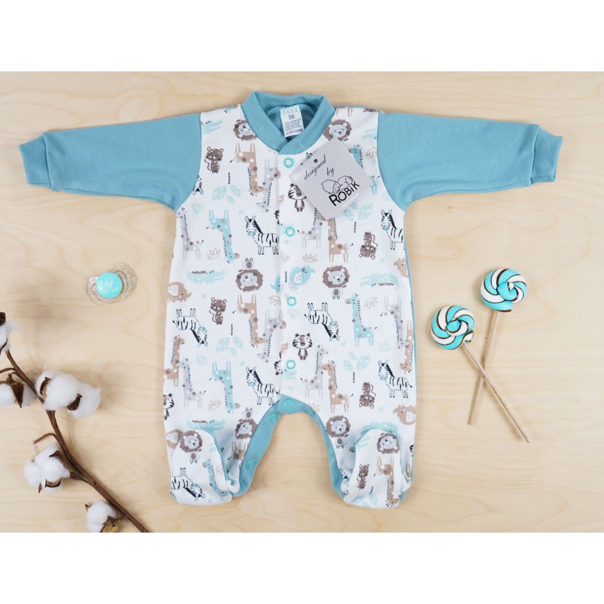 Pajac pajacyk bawełniany iceberg w zoo wzór 370i