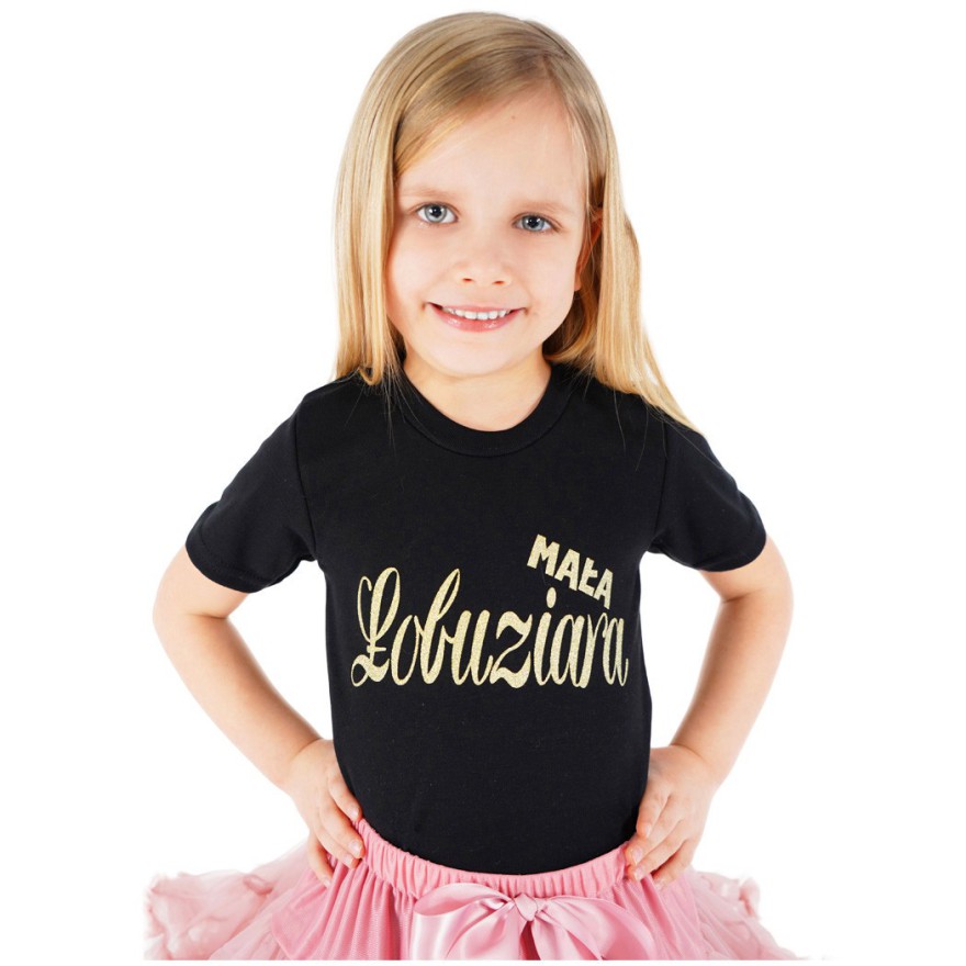 KOSZULKA czarna T-SHIRT MAŁA ŁOBUZIARA