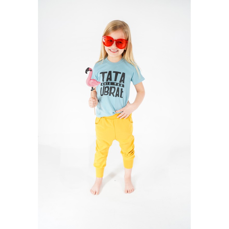 KOSZULKA zielona T-SHIRT TATA MNIE TAK UBRAŁ