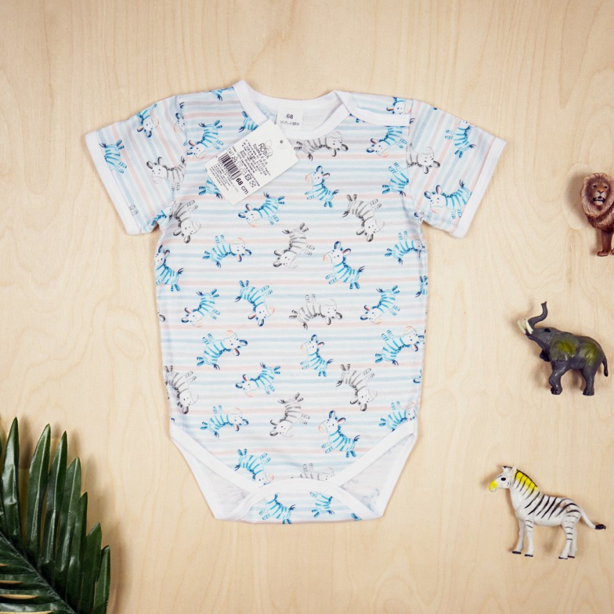 BODY w paski i zebry niebieskie i czarne krótki rękaw