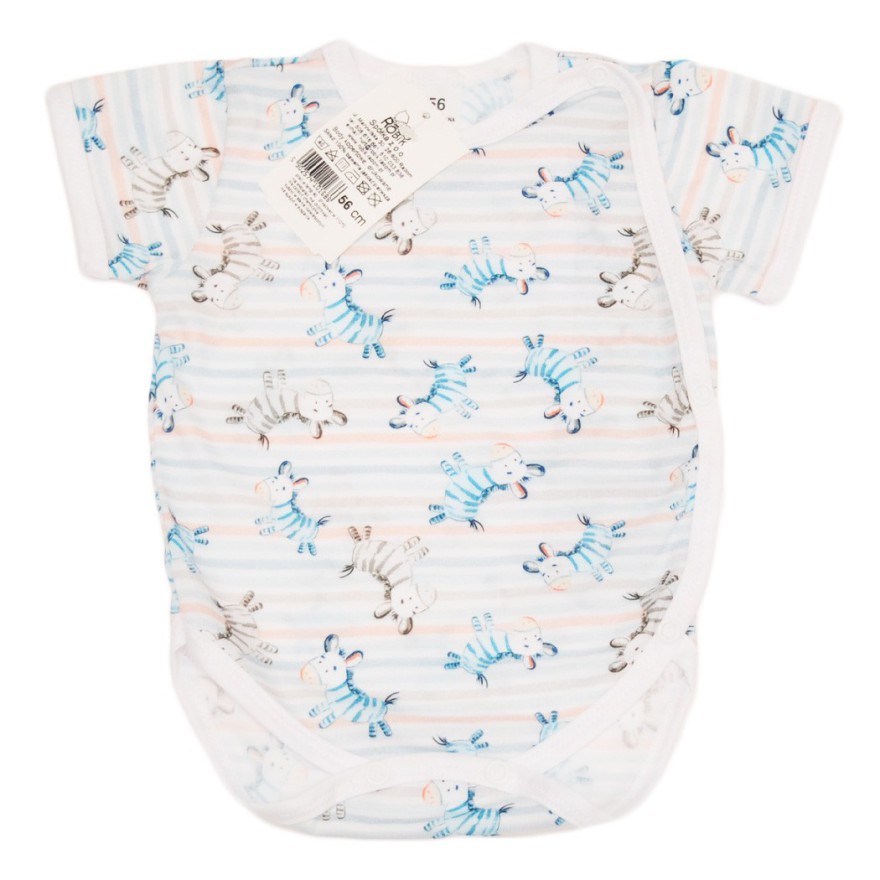 BODY kopertowe w paski i zebry niebieskie i czarne krótki rękaw