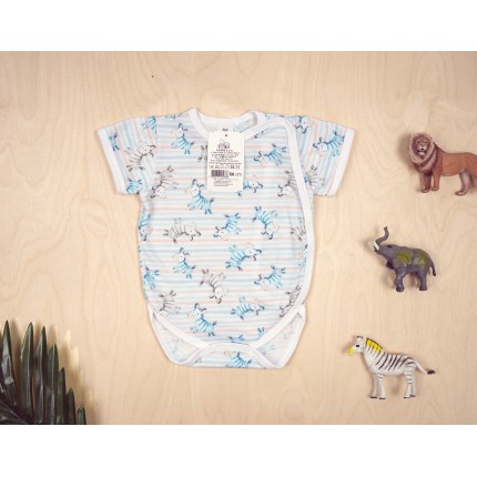 BODY kopertowe w paski i zebry niebieskie i czarne krótki rękaw