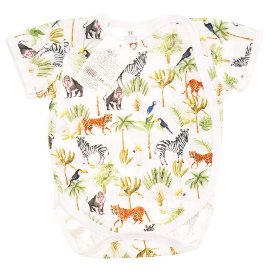 BODY kopertowe białe dżungla krótki rękaw