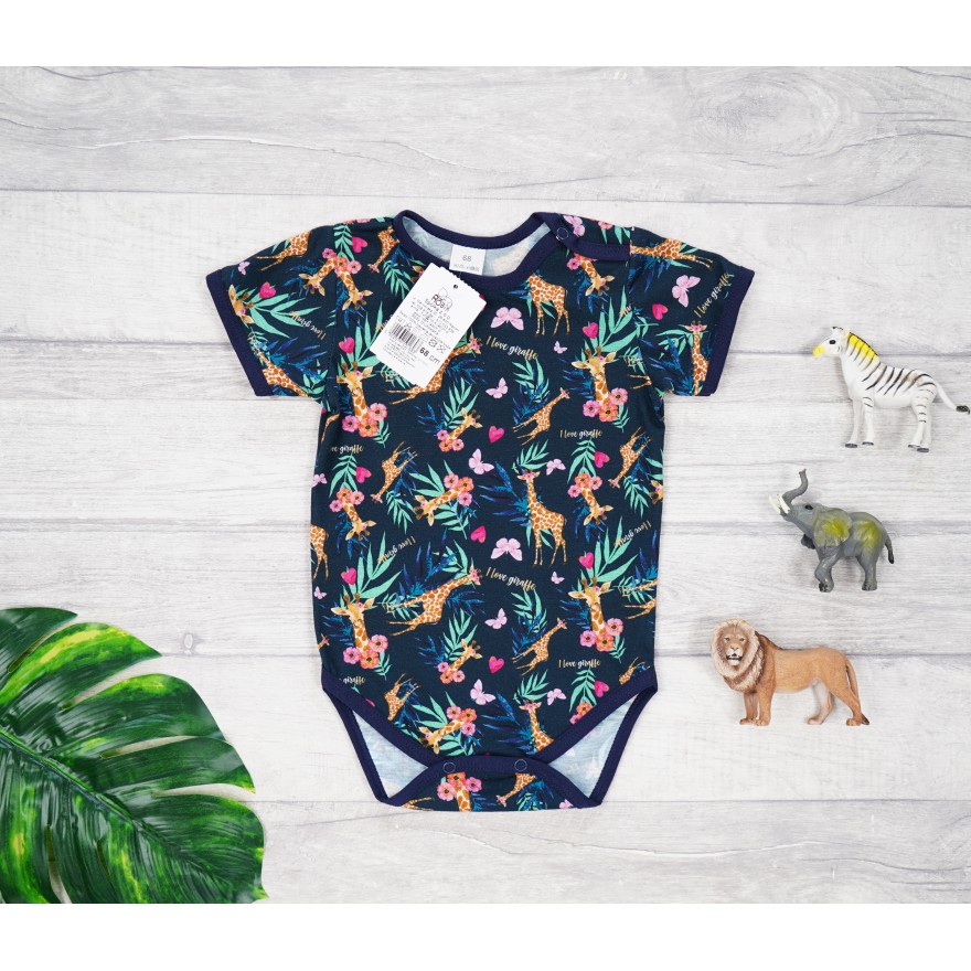 BODY granatowe w żyrafy krótki rękaw