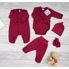 Bordowa WYPRAWKA dla noworodka do szpitala 5 części