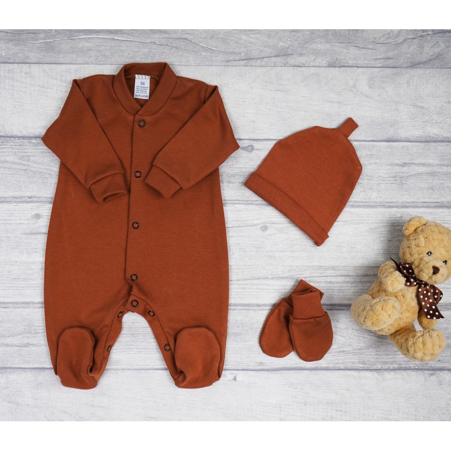 Brązowa WYPRAWKA dla noworodka do szpitala 5 części