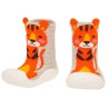 SKARPETY Z GUMOWĄ PODESZWĄ szare TRAMPKI z pomarańczowym tygrysem 3D