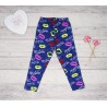 Granatowe LEGGINSY a'la jeans GETRY w neonowe usta MY LOVE