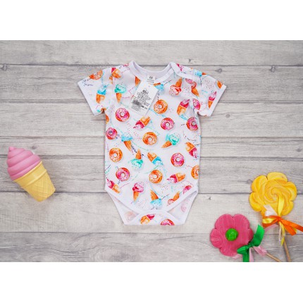 BODY białe w ciastka i lody z posypką krótki rękaw