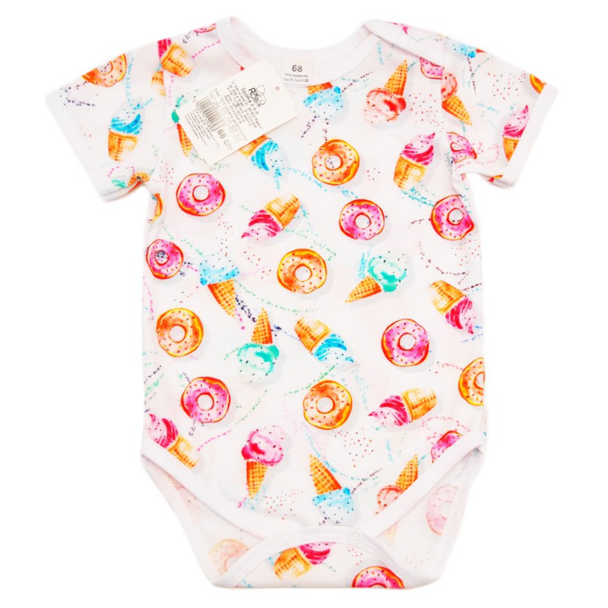 BODY białe w ciastka i lody z posypką krótki rękaw