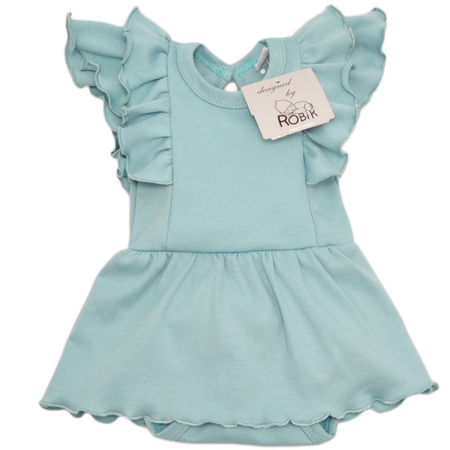 BODY SUKIENKA iceberg gładka z ozdobnym krótkim rękawem