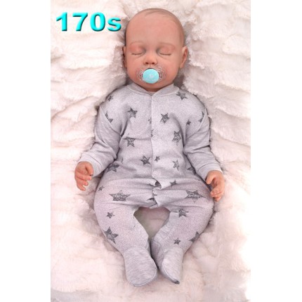 Pajac pajacyk bawełniany szary w gwiazdki r. 50 WCZEŚNIAK wzór 170S