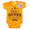 BODY NIEZŁY NUMER, SUPER GOŚĆ wąsy musztardowe wzór 661 krótki rękaw