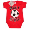 BODY MAŁY KIBIC z piłką czerwone wzór 662 krótki rękaw patriotyczne