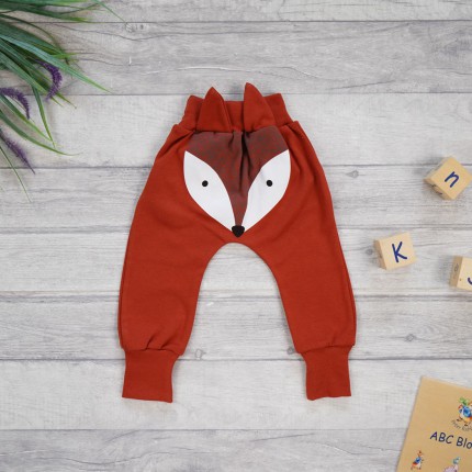 Rude spodnie LISEK do nauki samodzielności z wyciąganą gumką