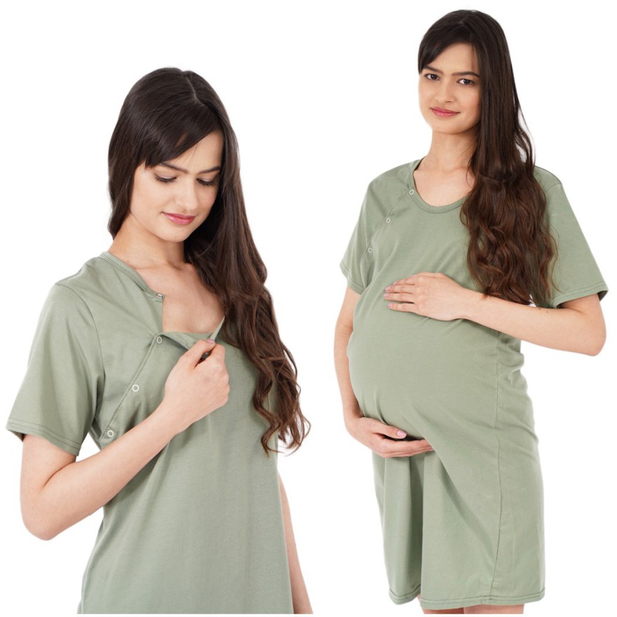 Khaki KOSZULA NOCNA ciążowa oraz do karmienia
