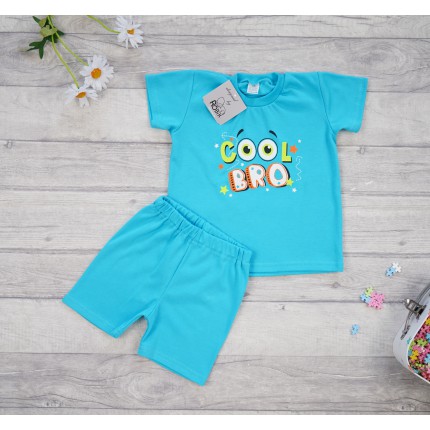 PIŻAMA letnia turkusowa COOL BRO 675 krótki rękaw