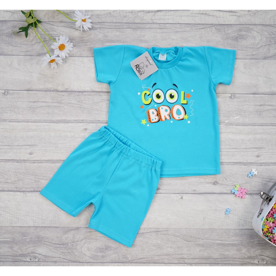 PIŻAMA letnia turkusowa COOL BRO 675 krótki rękaw