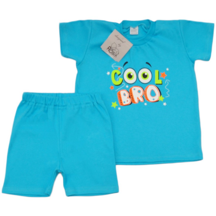 PIŻAMA letnia turkusowa COOL BRO 675 krótki rękaw