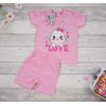 PIŻAMA letnia różowa LOVE KRÓLIK 681 krótki rękaw
