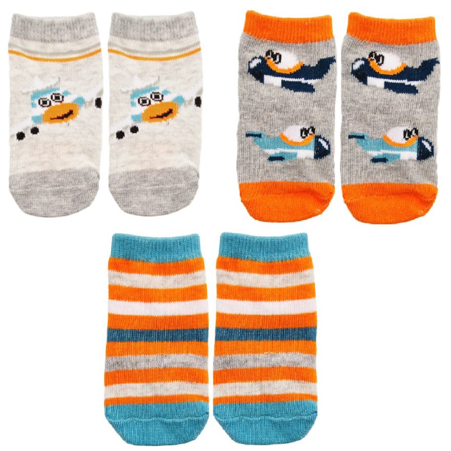 3pak SKARPETKI bawełniane skarpety chłopięce C-29 SAMOLOTY PASKI